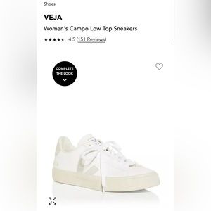 VEJA - Womens Campo Low Top Sneakers - White - Size 8
